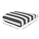 preview thumbnail 4 of 4, Casual Cushion Stripe Sunbrella® Fabric 1-Piece Outdoor Wicker Seat Pad, 19.5"W x 19.5"L - 19.5"W x 19.5"L