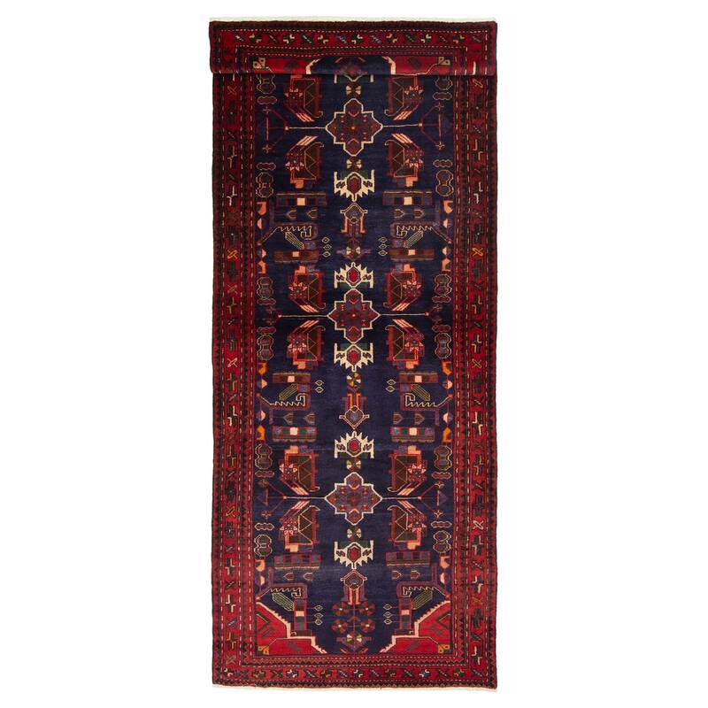 ECARPETGALLERY Hand-knotted Anadol Navy Wool Rug - 3'5 x 10'0 - Dark Navy - 3'5 x 10'0