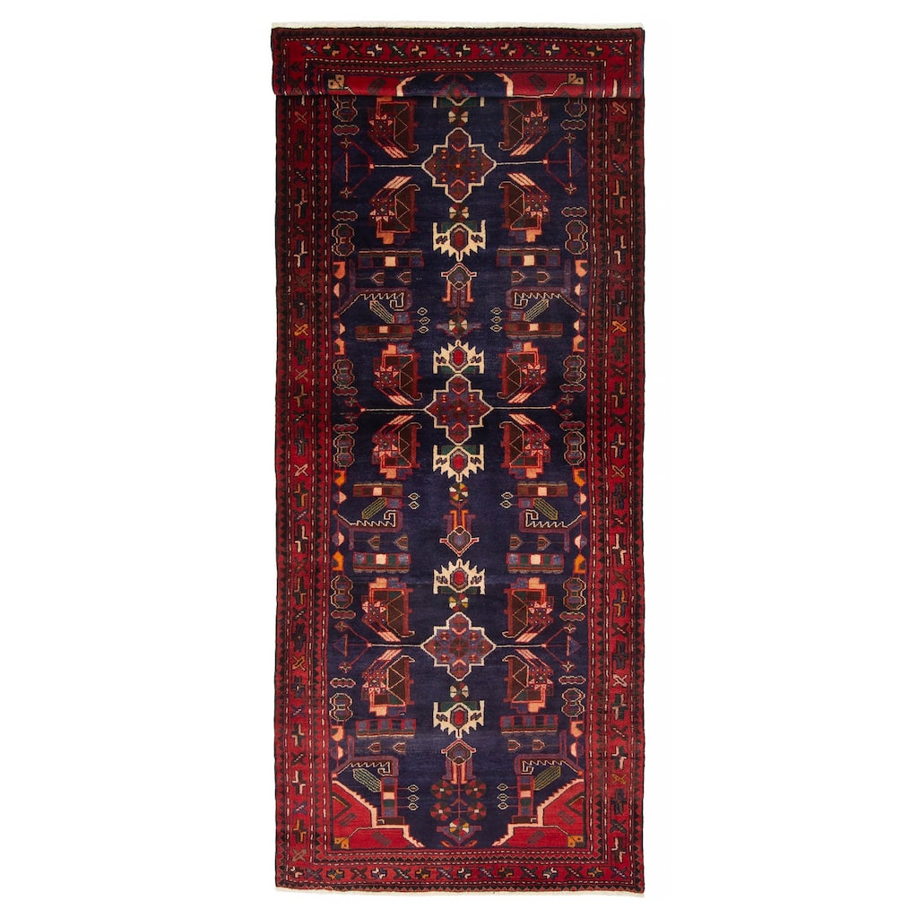 ECARPETGALLERY Hand-knotted Anadol Navy Wool Rug - 3'5 x 10'0