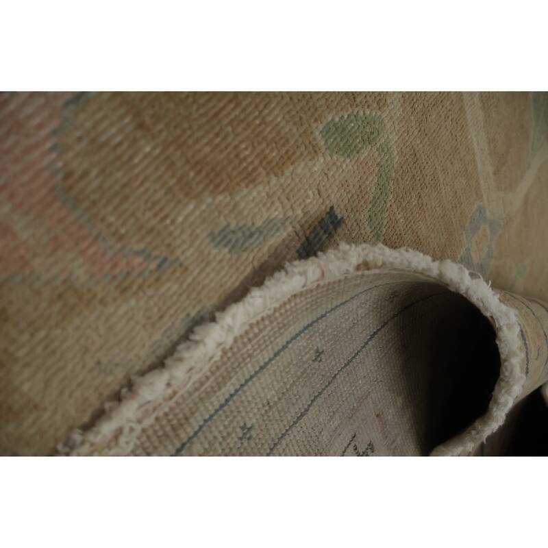 Hand Knotted Oriental 100% Wool Carpet Traditional Floral Brown Ziegler Area Rug - 9' 9'' X 6' 4''