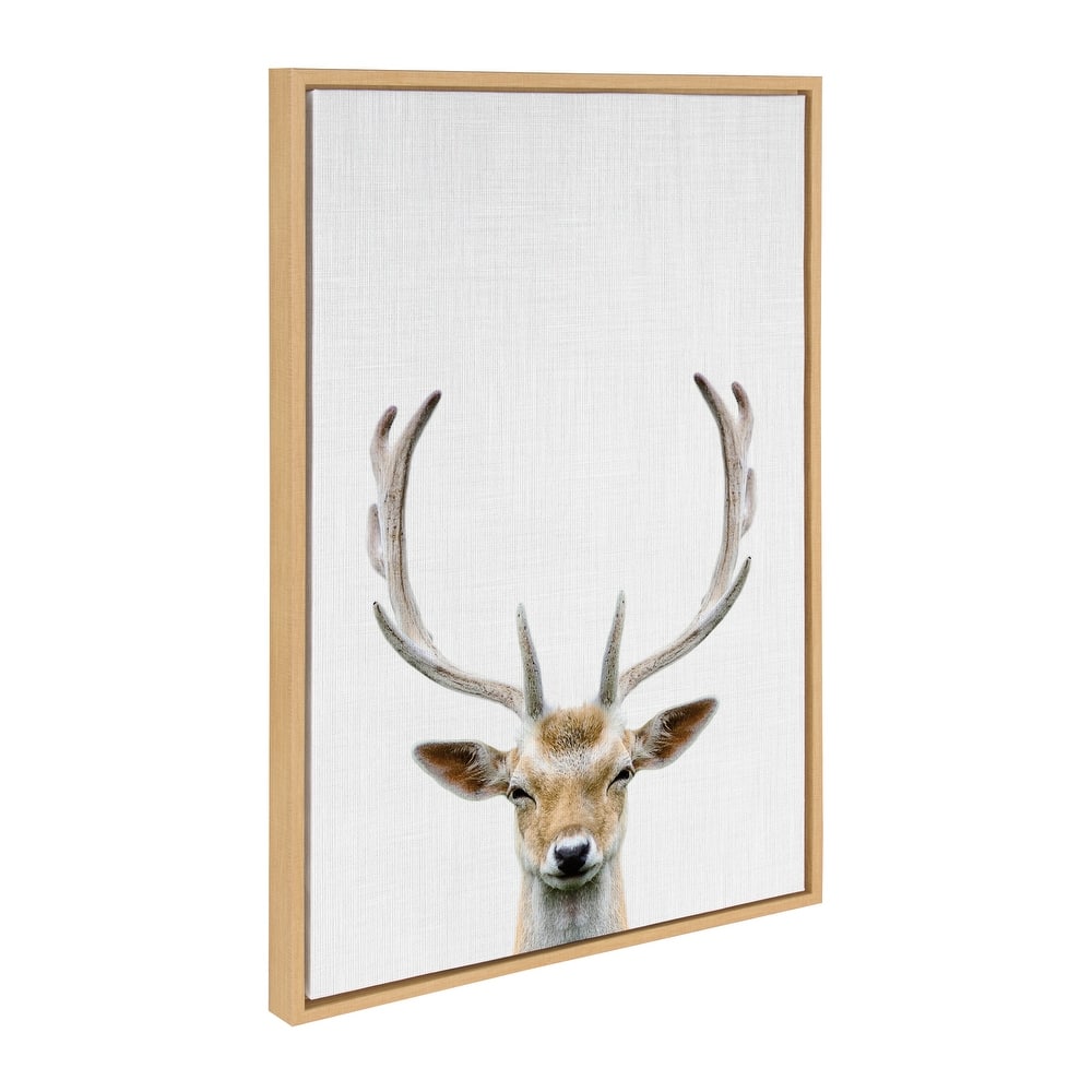 Kate and Laurel Sylvie Deer Color Framed Canvas by Simon Te