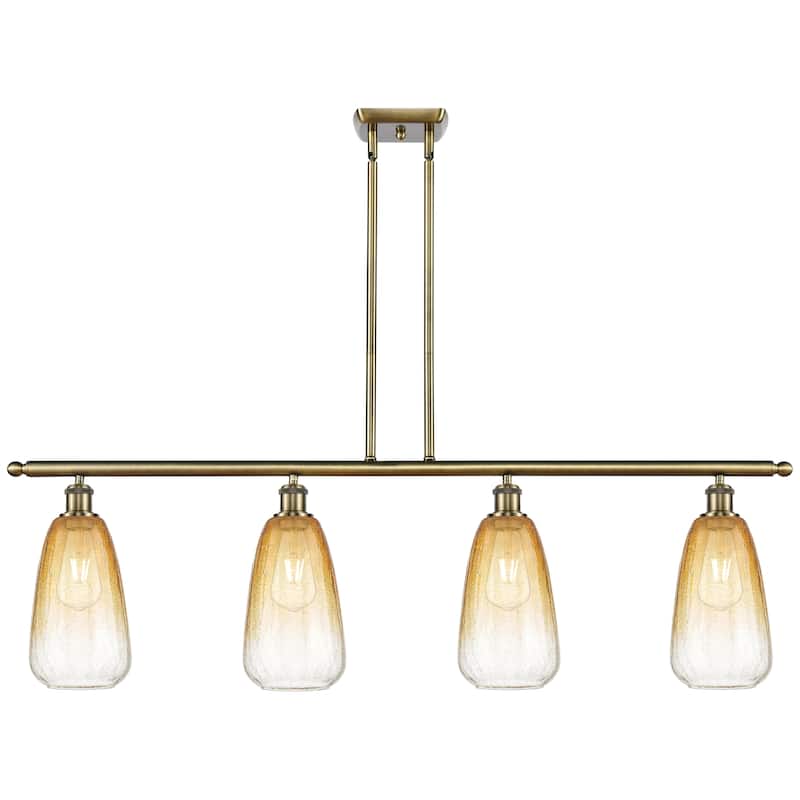 Innovations Lighting Endless Possibilities Ballston - Brookhaven Almond - 4 Light 48" Stem Hung Island Light - Antique Brass/Amber