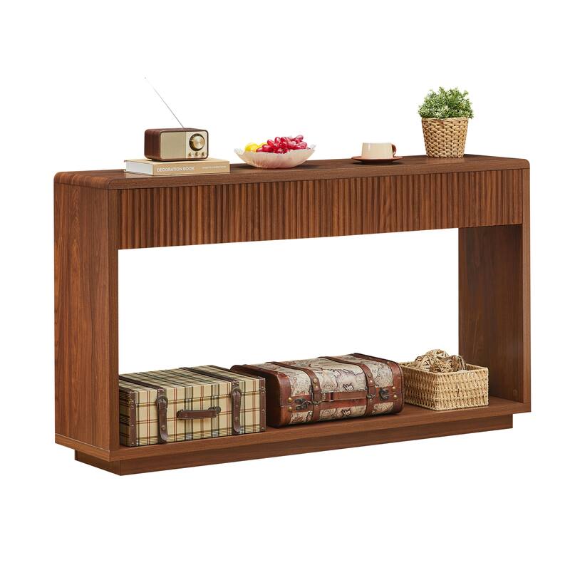59 Inch Console Table with 2 Drawers, Medieval - Modern Entrance Table, Sofa Table for Behind Sofa, Hallway Table