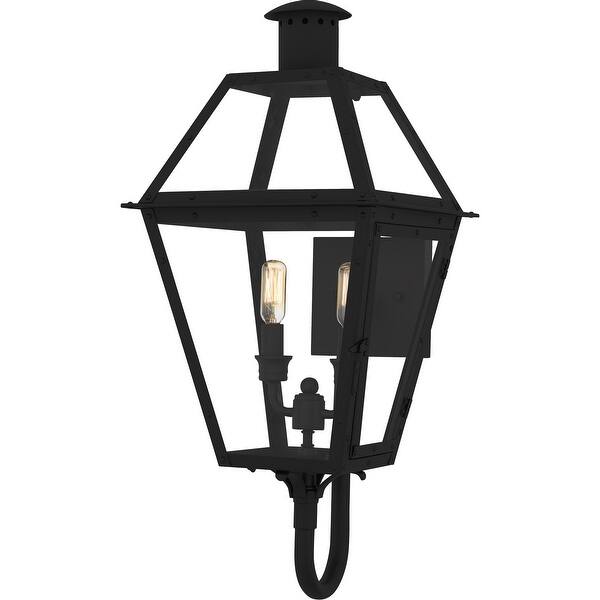 slide 2 of 7, Rue De Royal 2-Light Earth Black Outdoor Wall Lantern