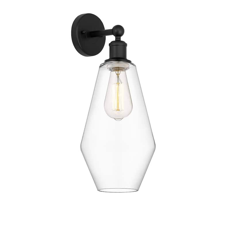 Innovations Lighting 616-1W-17-7 Cindyrella Sconce Cindyrella 17" Tall - Matte Black / Clear