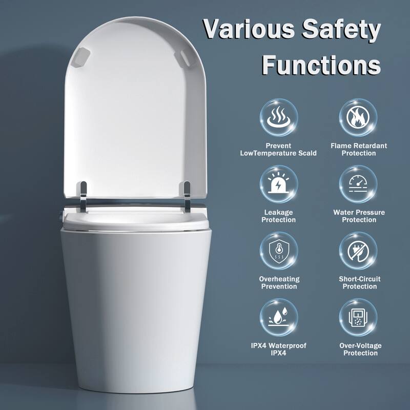 Keloyid Smart Toilet with Heated Seat & Built-in Tank,1.08 GPF One-pieceToilet with Auto Flush, Warm Wash, Dryer, Foam Shield