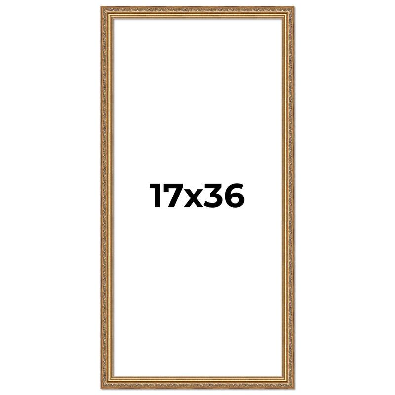 17x36 Frame Red Solid Wood Picture Frame Width 1.75 Inches | Interior Frame Depth 1 13/16 Inches