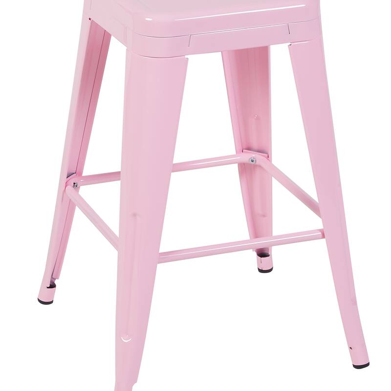 AC Pacific 24 Inch Industrial Stackable Metal Counter Stools Set of 4