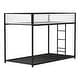 preview thumbnail 9 of 10, Furniture of America Gene Modern Matte Black Metal Low Profile Bunk Bed with Reversible Ladder
