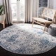 preview thumbnail 23 of 76, SAFAVIEH Madison Avery Boho Chic Distressed Area Rug 10' x 10' Round - White/RoyalBlue