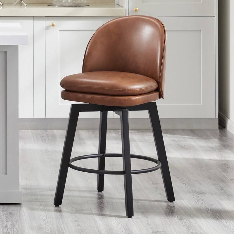 Spruce & Spring Madison Upholstered Swivel Counter Height Bar Stools