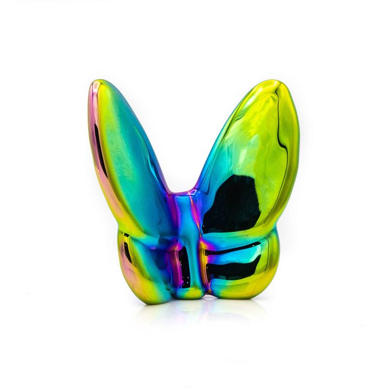 HomeRoots 3" Blue and Green Crystal Butterfly Figurine Tabletop Sculpture