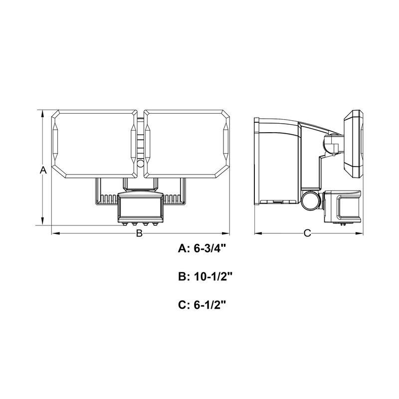 Vaxcel Lighting T0788 Outdoor Security Double Light 10-1/2" Wide LED