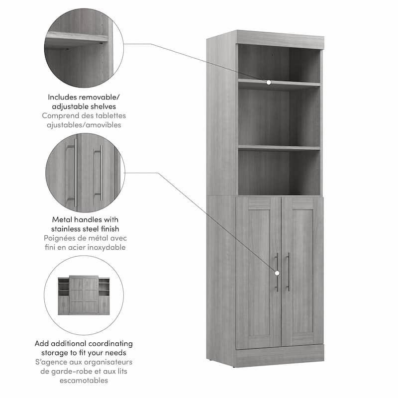 Pur 25W Closet Organizer with Doors by Bestar - Closet Organizer