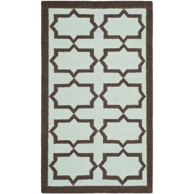 SAFAVIEH Handmade Flatweave Dhurries Cecchina Modern Moroccan Wool Rug - 3' x 5' - Light Blue