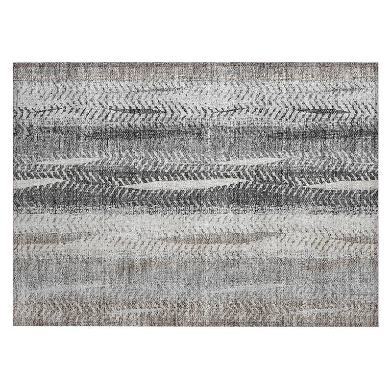 Machine Washable Indoor/ Outdoor Chantille Modern Imprints Rug