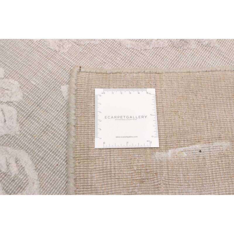 ECARPETGALLERY Hand Loomed Elysian Light Grey Viscose, Wool Rug - 5'0 x 8'0