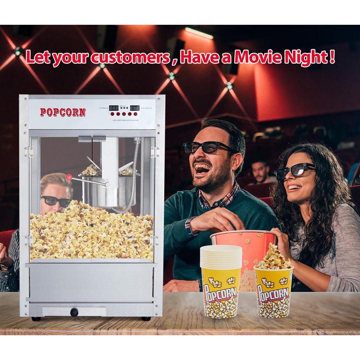 Large outlet popcorn machine