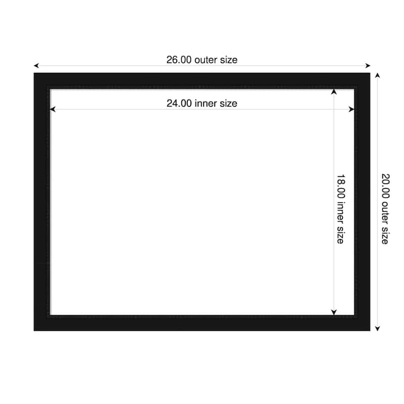 Amanti Art Avon Black Narrow Framed Dry Erase Magnetic Board - 26 x 20 in