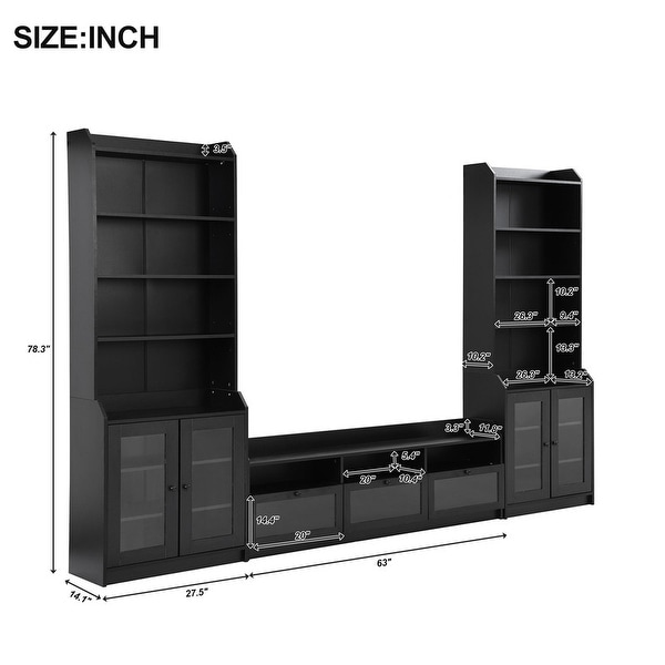 Chic Elegant Entertainment Wall Unit with Tall Cabinets Chic Elegant Entertainment Wall Unit with Tall Cabinets