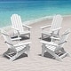 preview thumbnail 38 of 50, WINSOON All Weather HIPS Outdoor Folding Adirondack Chairs Outdoor Chairs Set of 4 White