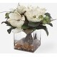 preview thumbnail 5 of 3, Uttermost 60197 Dobbins Magnolia 15-3/4" Tall Glass and Stone Faux