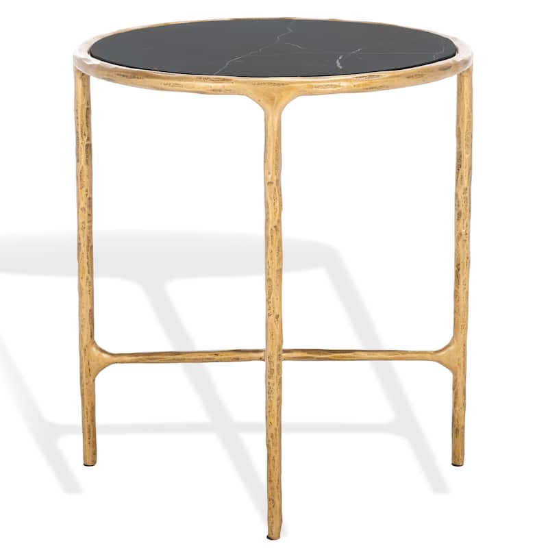SAFAVIEH Couture Saliha Forged Metal Round End Table - 18" W x 18" L x 20" H - 18"W x 18"D x 20"H