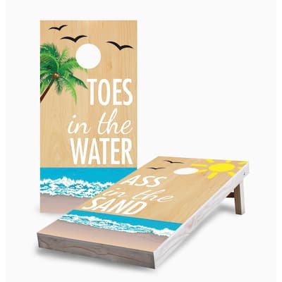 Toes in the Water Corn Hole Board Set w Case & Lights
