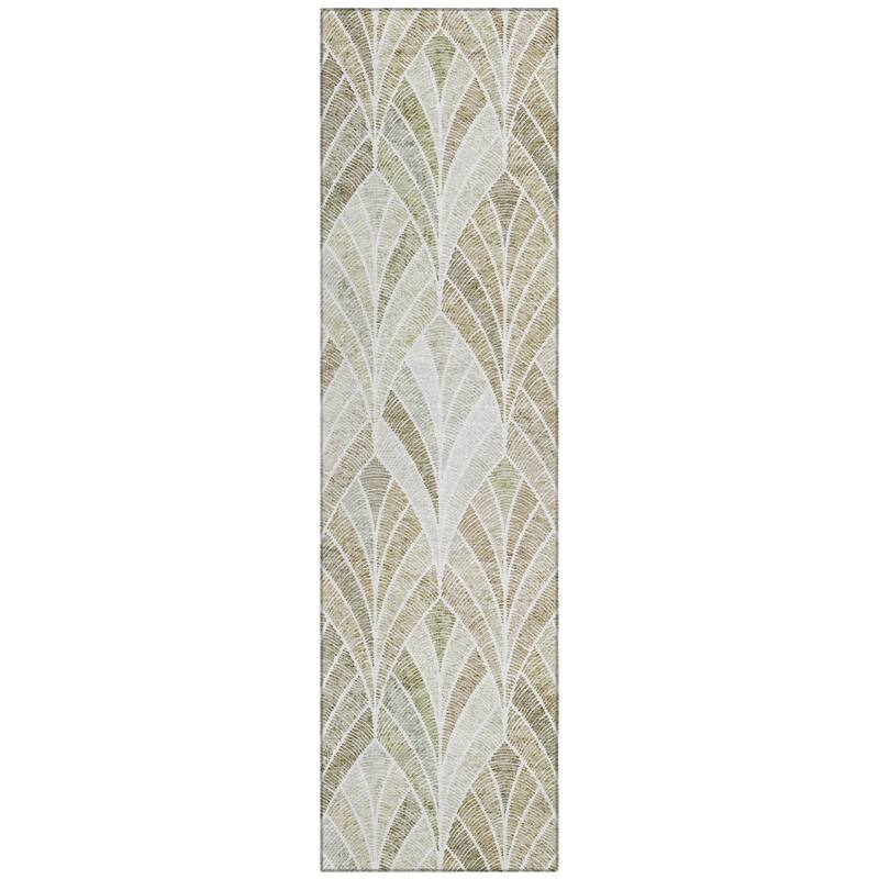 Machine Washable Indoor/ Outdoor Chantille Modern Mosaic Rug