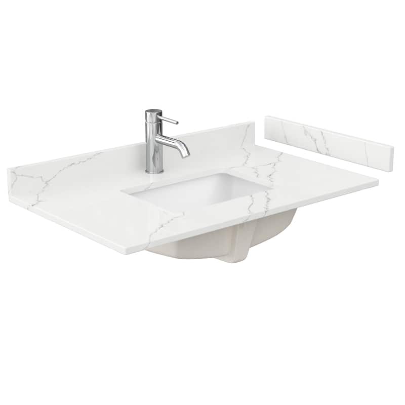 Elan 36-inch Single Vanity, Single Hole Quartz Top