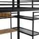 preview thumbnail 11 of 11, Stylish & Simple Full Size Metal Loft Bed with Built-in Wardrobe, Desk and Shelves, Sturdy Construction & Unique Design, Black