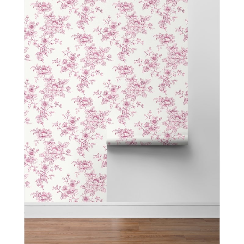 NextWall Sketched Floral Peel and Stick Wallpaper