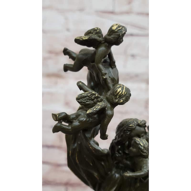 Bronze Angel And Cherubs Figurine – Romantic Baroque Style