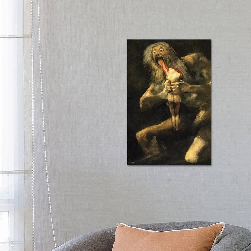 iCanvas "Saturn Devouring One Of His Sons, 1821-23" by Francisco Goya Canvas Print - 26x18x1.5