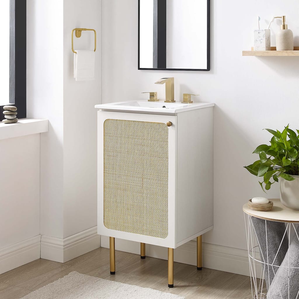 Chaucer 18"/24"/30"/36"/48"Single Basin/48" White Basin Bathroom Vanity