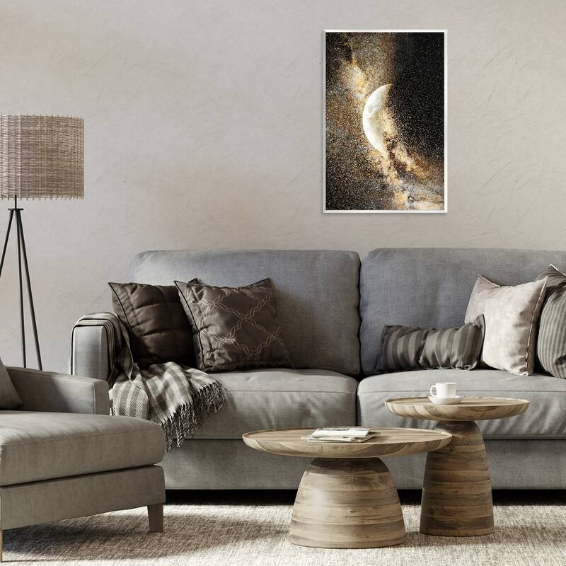 Stupell Starry Nebula Crescent Moon Wall Plaque Art Design By Gemma Bardot
