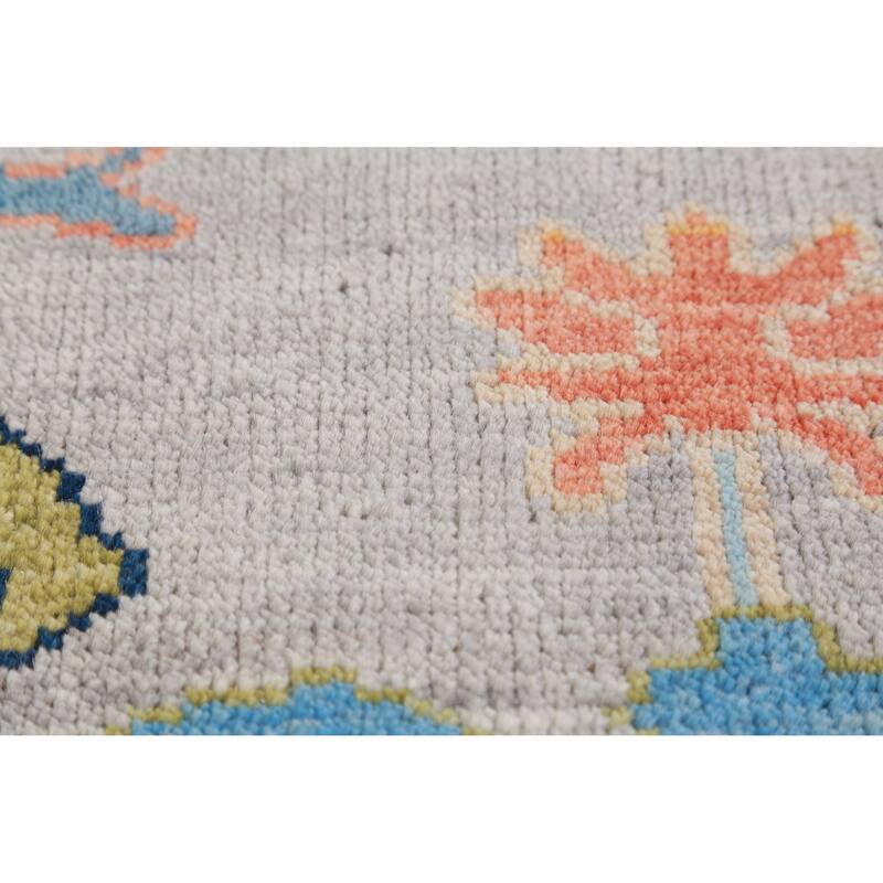 Hand Knotted Oriental 100% Wool Carpet Transitional All-Over Greys & Charcoal Oushak Area Rug - 9' 0'' X 8' 10''