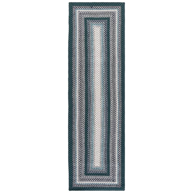 SAFAVIEH Handmade Braided Jo Machine Washable Country Casual Rug - 2'3" x 8' Runner - Teal/Multi