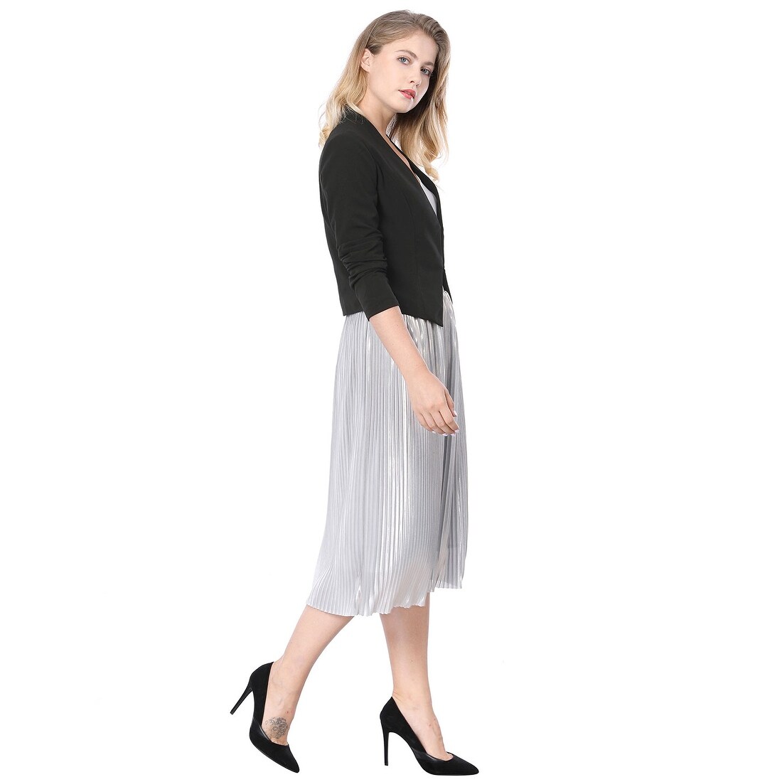 Shop Unique Bargains Women Collarless Work Office Business Casual