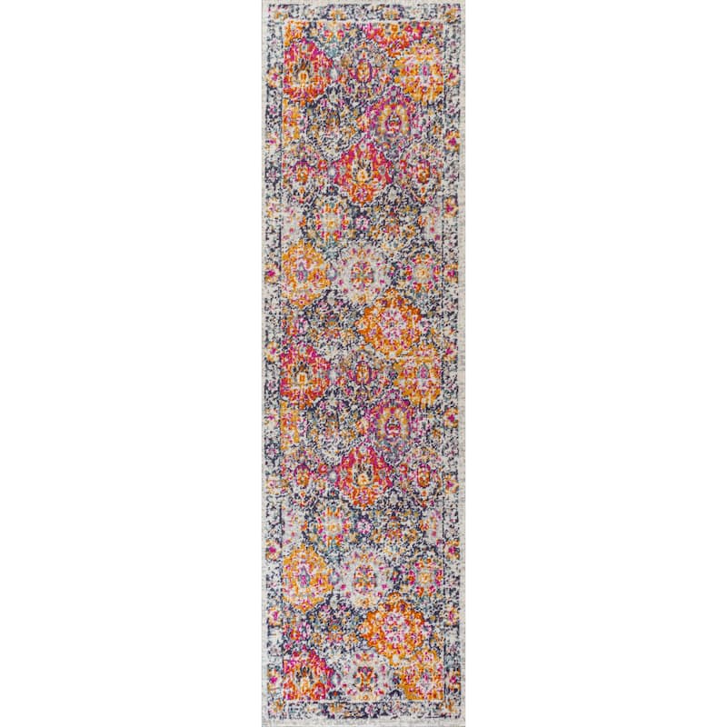 JONATHAN Y Minori Persian Boho Vintage Trellis Area Rug - 2 X 8 - Multi