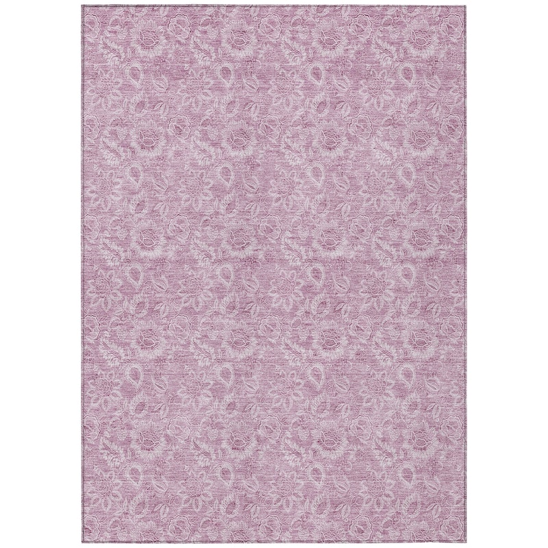 Machine Washable Indoor/ Outdoor Chantille Floral Farmhouse Rug