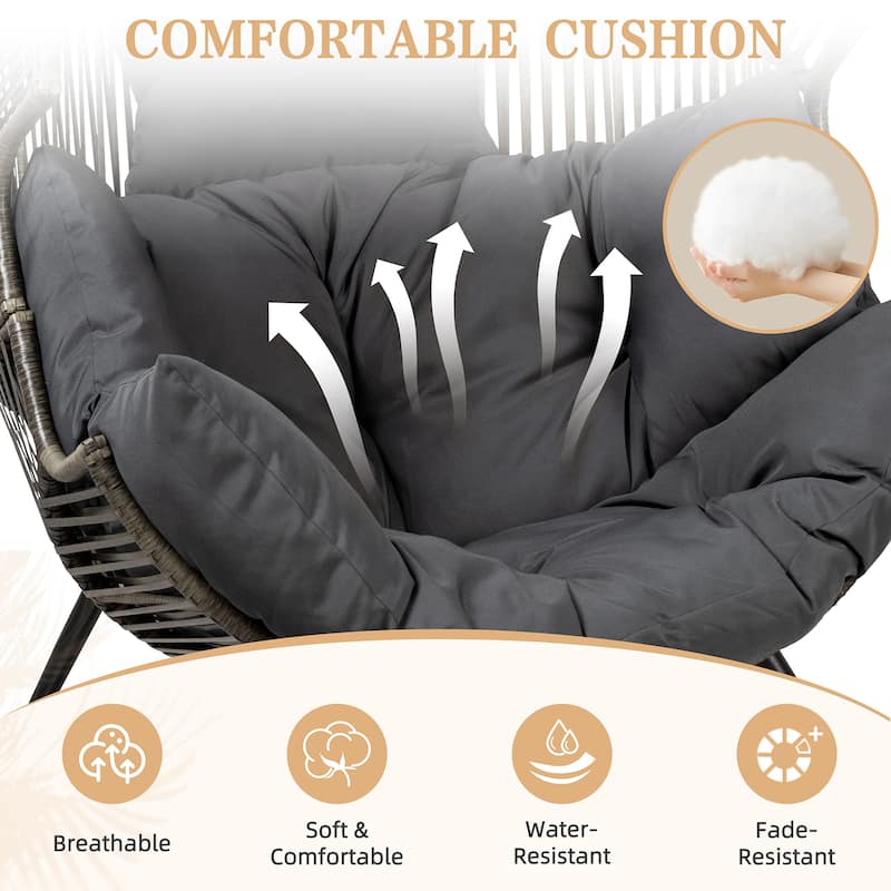 Futzca Wicker Egg Chair with Cushion