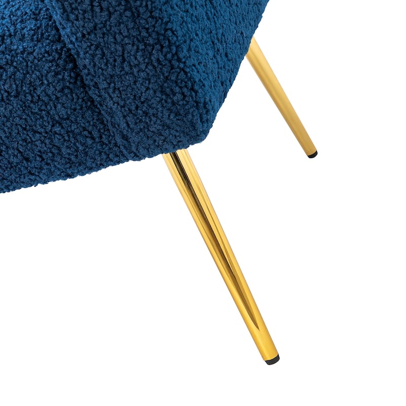 Rovigo Modern Upholstered Living Room Chair Barrel Chair with Metal Legs Set of 2 by HULALA HOME