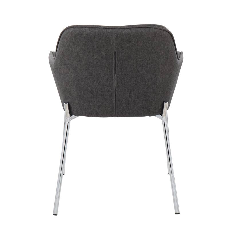 Silver Orchid Galotti Chrome Upholstered Dining Chair (Set of 2)