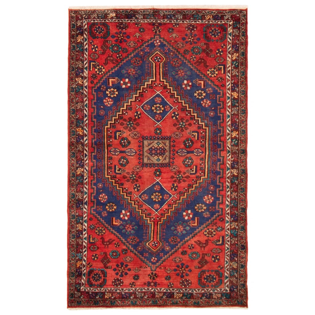 ECARPETGALLERY Hand-knotted Andelz Red Wool Rug - 4'3 x 7'0