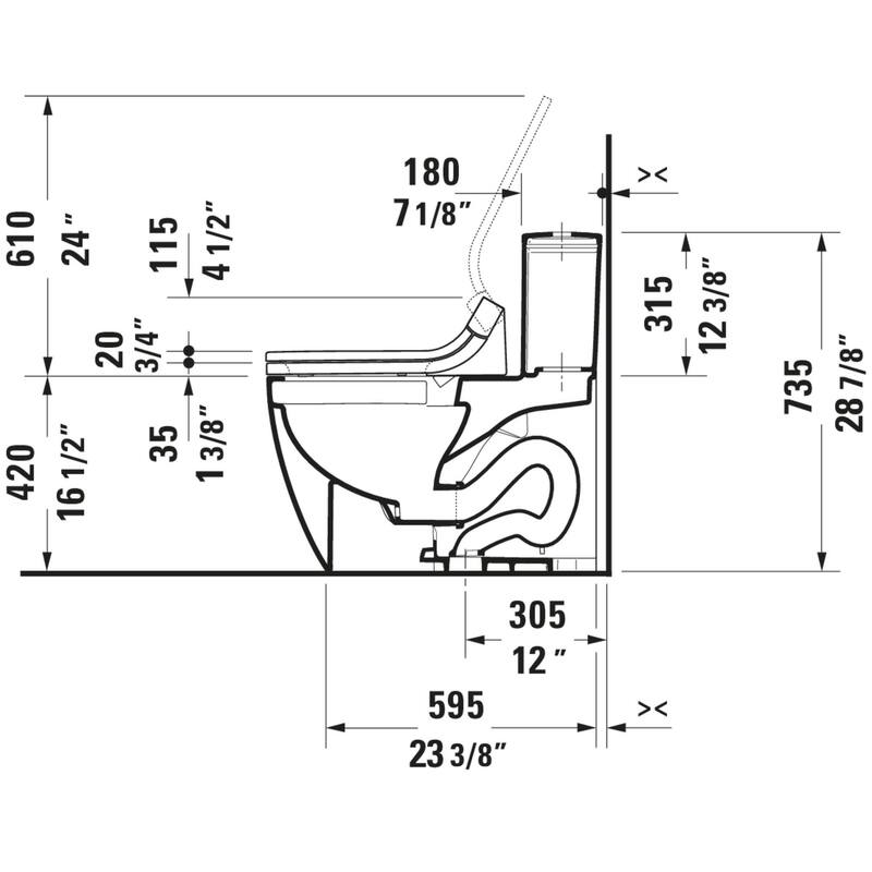Duravit ME by Starck 1.28 GPF One Piece Elongated Chair Height Toilet