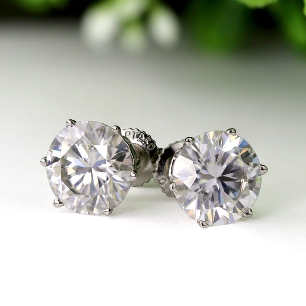 Auriya 2ctw Round Moissanite Stud Earrings 14k Gold - 6.5 mm. Opens flyout.