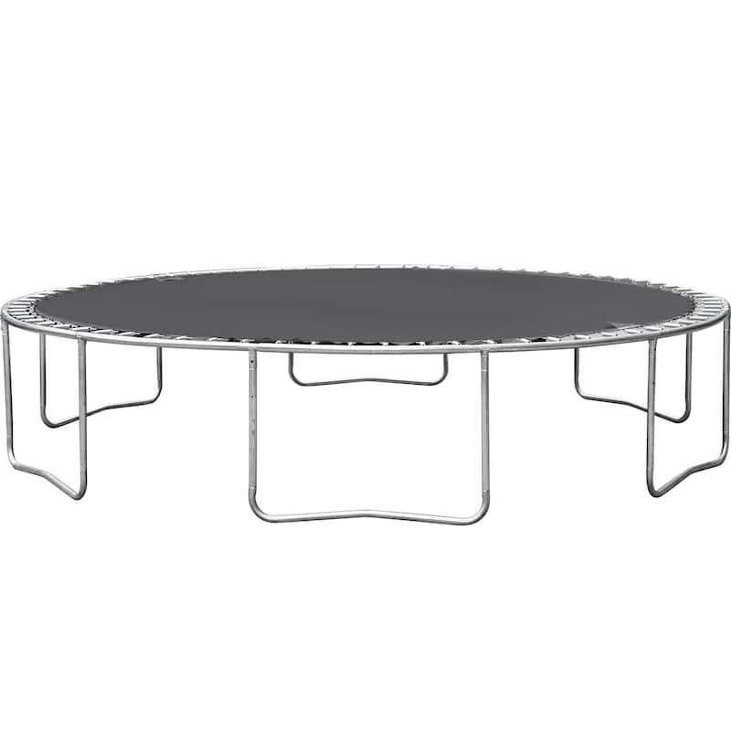 Powder-Coated Trampoline - Basketball Hoop, Inflator, Ladder, Outer Safety Enclosure, Orange - 168