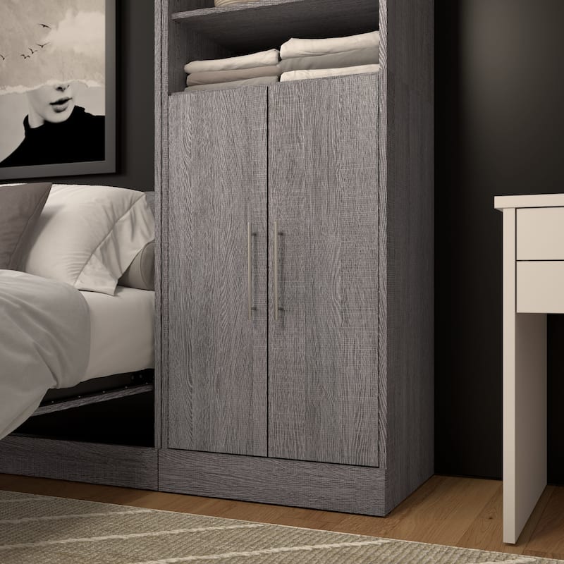 Nebula 2 Door Set for Nebula 25W Closet Organizer by Bestar - Bark Grey