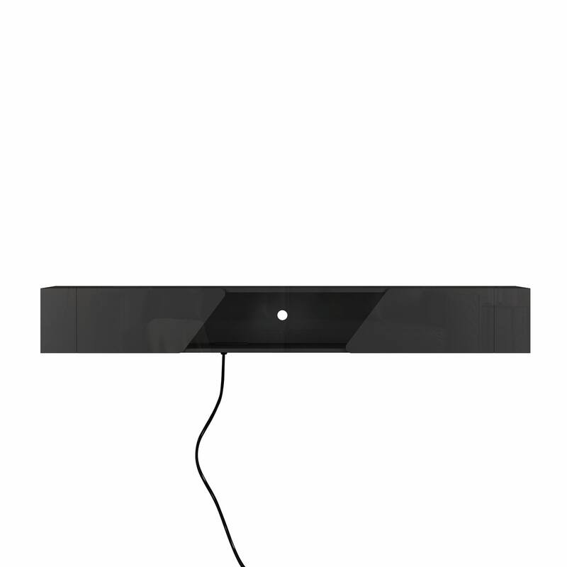 69" Modern TV Stand, Floating TV Cabinet Entertainment Center with 16 Color LEDs